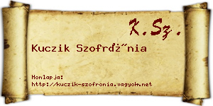 Kuczik Szofrónia névjegykártya